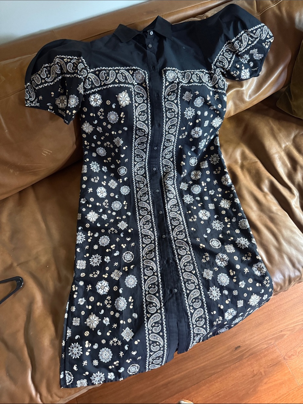 J. Crew Black Button-Front Shirt Dress